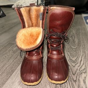 Women's Bean Duck Boots, 10" Shearling-Lined, Waterproof